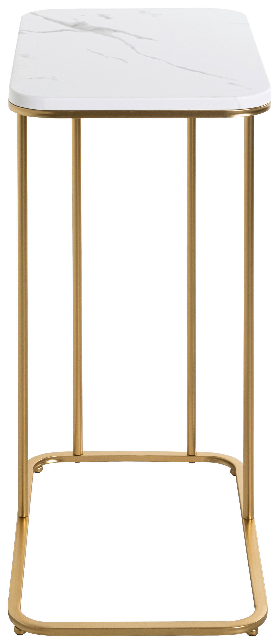 POMOĆNI STOČIĆ 45/67/30 cm   - bela/zlatna, Trendi, metal/pločasti materijal (45/67/30cm)