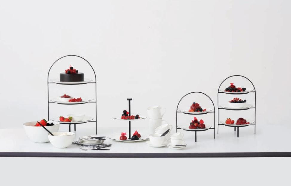 ETAGERE 2-stöckig - Schwarz, Design, Metall (21/28cm) - ASA