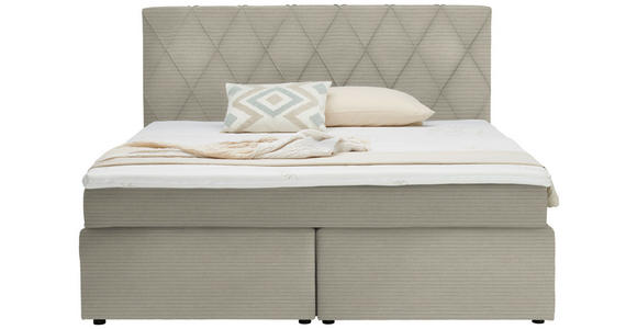 BOXSPRINGBETT 160/200 cm in Creme - Creme/Schwarz, Design, Holzwerkstoff/Kunststoff (160/200cm) - Xora