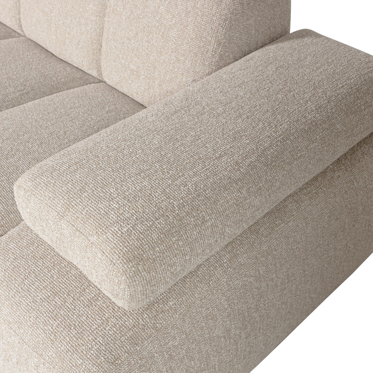 SOFAELEMENT Mojo in Bouclé Beige  - Beige/Schwarz, MODERN, Kunststoff/Textil (164/74/97cm) - Livetastic