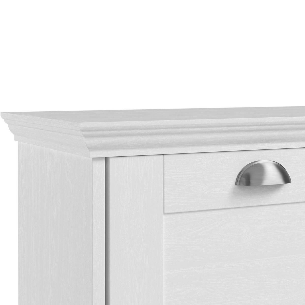 SCHUHSCHRANK MURCIA  in 80/132/30 cm  - Silberfarben/Weiß, Design, Holzwerkstoff/Metall (80/132/30cm) - Livetastic