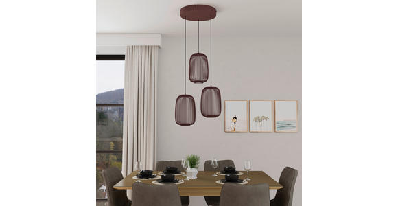 LED-HÄNGELEUCHTE Cage 40/50-150 cm  - Kupferfarben, Design, Kunststoff/Metall (40/50-150cm) - Dieter Knoll