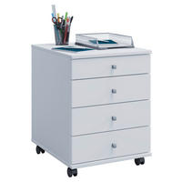 ROLLCONTAINER 42/57/50 cm  - Weiss/Silberfarben, Basics, Holzwerkstoff/Kunststoff (42/57/50cm) - MID.YOU