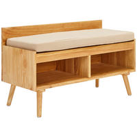 GARDEROBENBANK  in 100/40/56 cm  - Hellbraun/Naturfarben, Natur, Holz/Textil (100/40/56cm) - MID.YOU