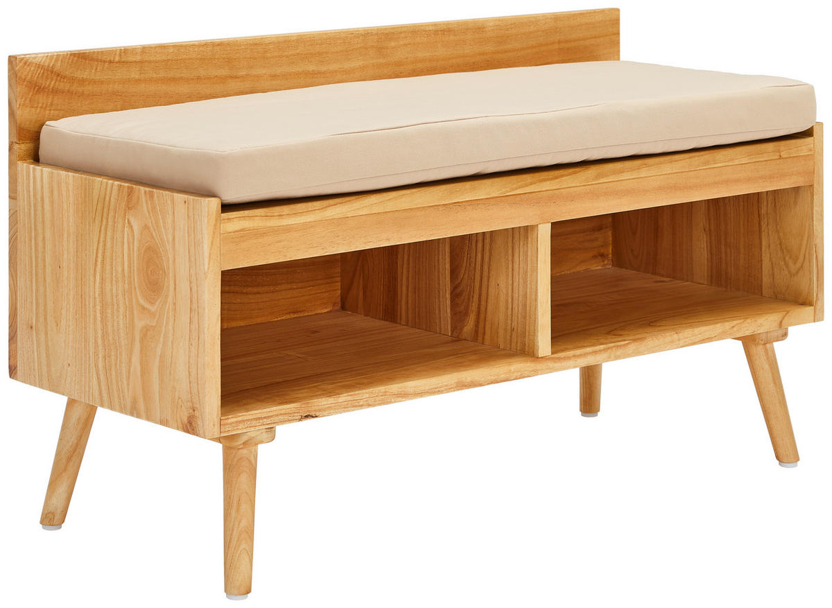 GARDEROBENBANK  in 100/40/56 cm  - Hellbraun/Naturfarben, Natur, Holz/Textil (100/40/56cm) - MID.YOU