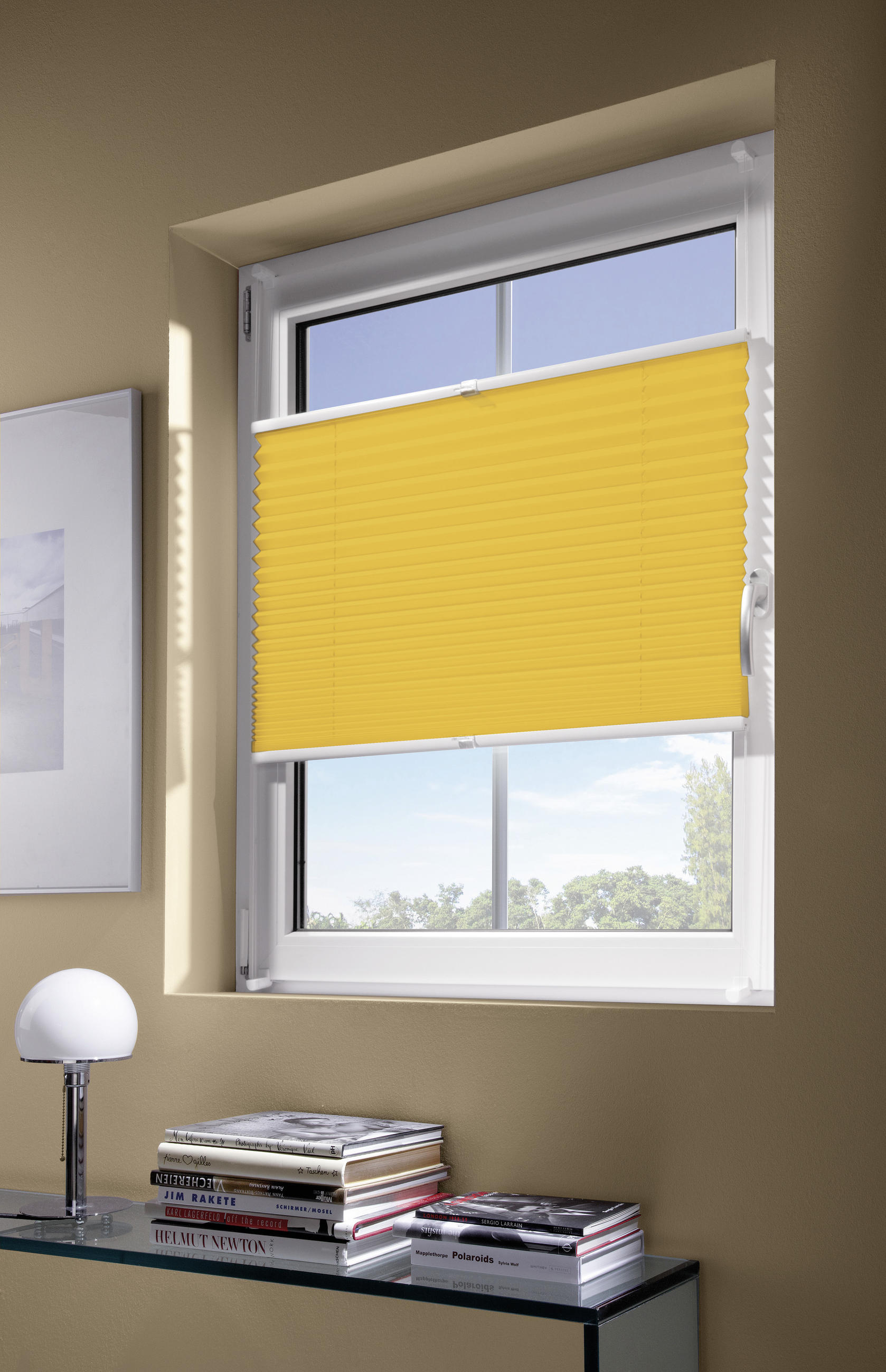 PLISSEE  halbtransparent   50/130 cm   - Goldfarben, Basics, Textil (50/130cm)