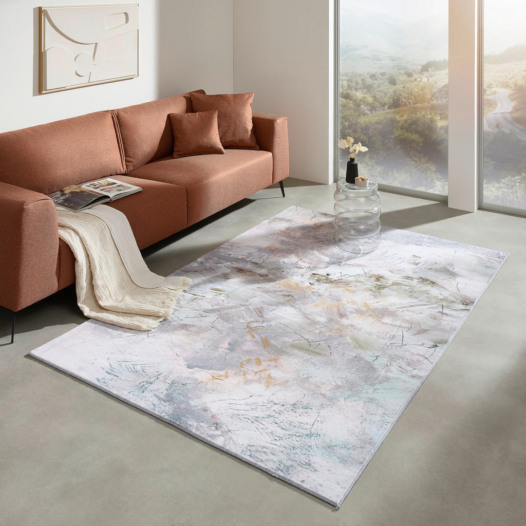 Thumbnail - Novel Webteppich, Grün, Mehrfarbig, Textil, Abstraktes, rechteckig, 140x200 cm, Bsci, Oeko-Tex® Standard 100, für Fußbod...