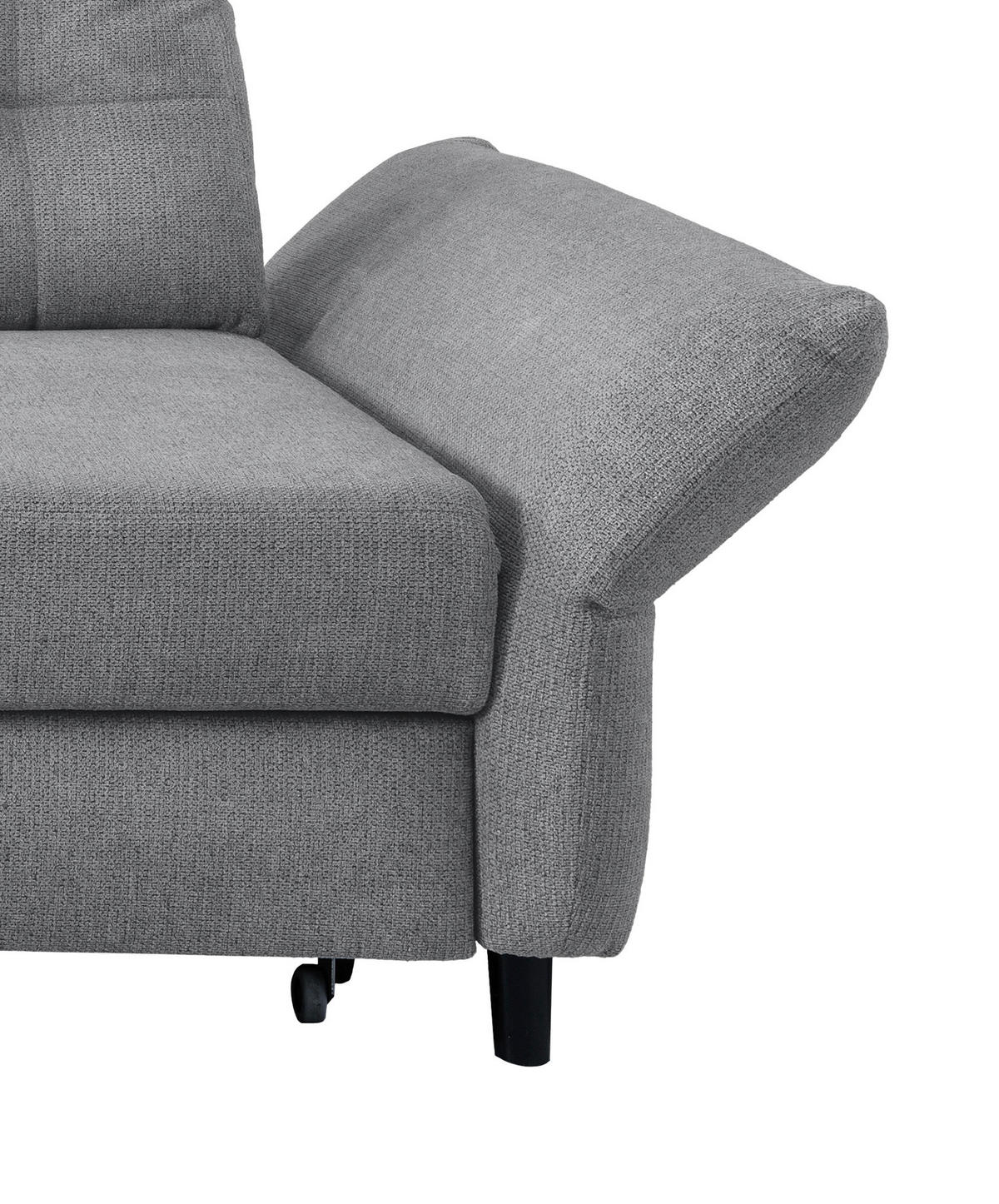 ECKSOFA in Chenille Silberfarben  - Mintgrau/Silberfarben, Modern, Holz/Textil (176/250-280cm) - Livetastic