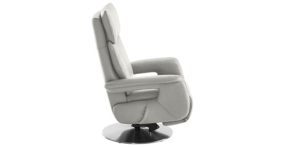 RELAXSESSEL in Leder Weiß - Edelstahlfarben/Weiß, Design, Leder/Metall (78/112/85cm) - Cantus