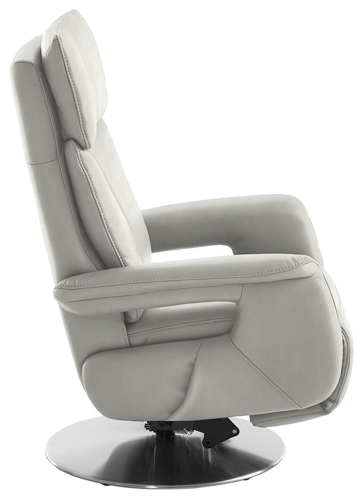 RELAXSESSEL in Leder Weiss  - Weiss/Edelstahlfarben, Design, Leder/Metall (78/112/85cm) - Cantus