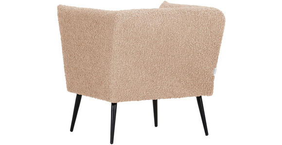 SESSEL in Plüsch Hellbraun  - Hellbraun/Schwarz, Design, Textil/Metall (76/73/76cm) - Landscape