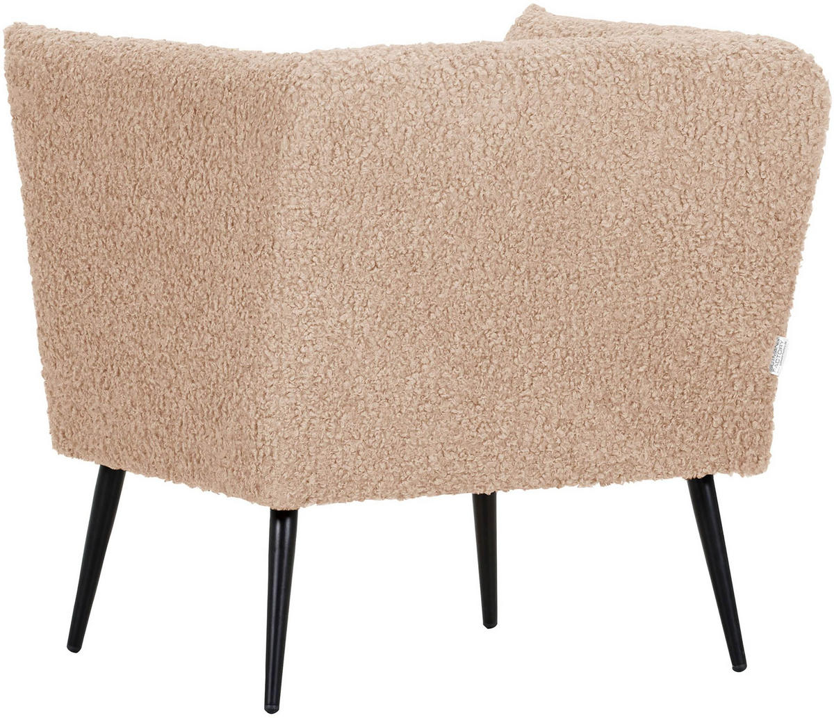 SESSEL in Plüsch Hellbraun  - Hellbraun/Schwarz, Design, Textil/Metall (76/73/76cm) - Landscape