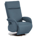 RELAXSESSEL in Leder Blau  - Blau/Edelstahlfarben, Design, Leder/Metall (70/108/80cm) - Cantus