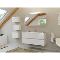 BADEZIMMER 5-teilig  in 120 cm  - Weiß Hochglanz/Weiß, Basics, Holzwerkstoff/Stein (120cm) - MID.YOU