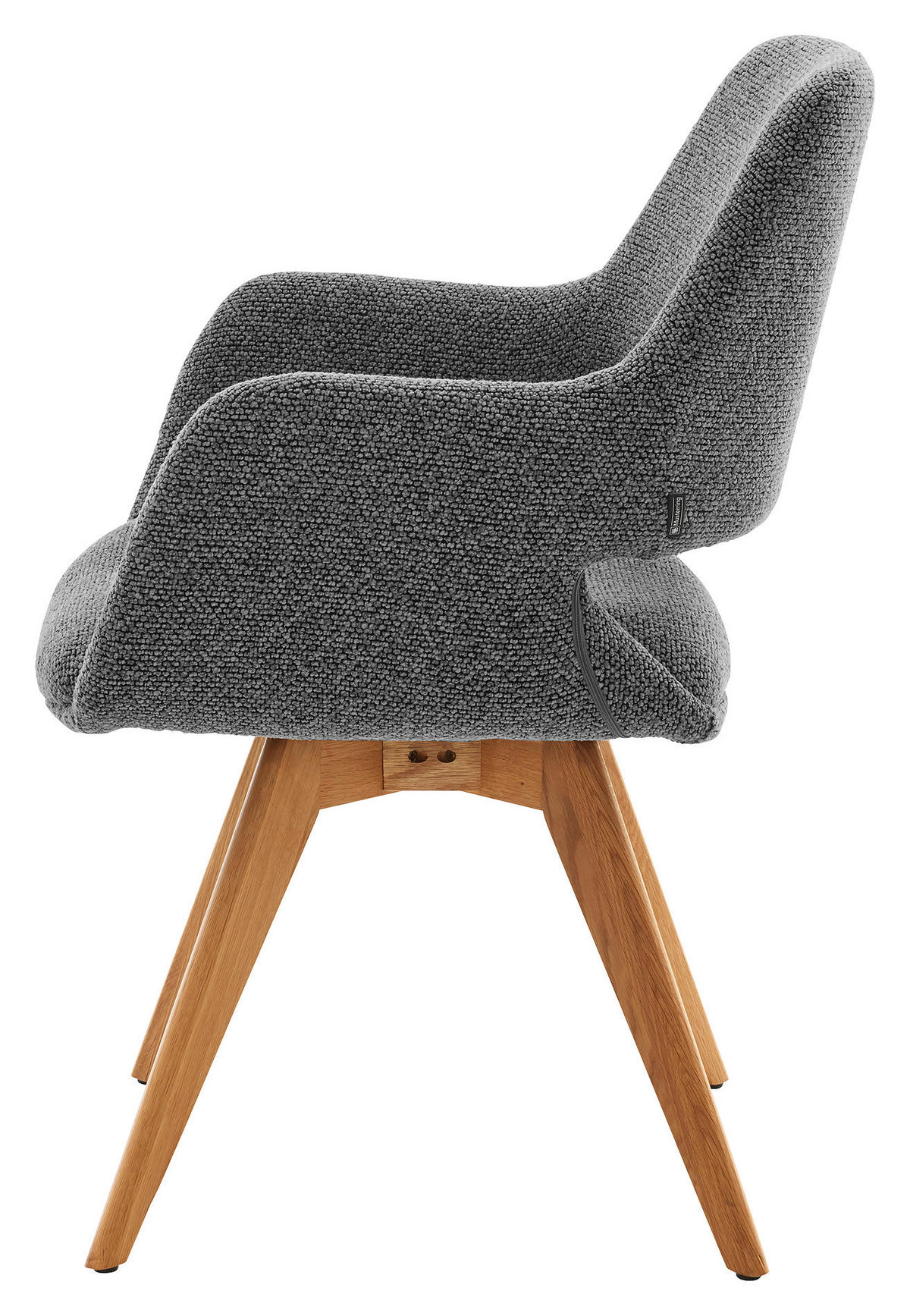 ARMLEHNSTUHL  Sitzfläche 180° drehbar, automatische Rückholfunktion Bouclé  - Graphitfarben, Design, Holz/Textil (62/83/62cm) - Musterring