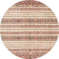 VINTAGE-TEPPICH 200 cm Cortea Araqan Terracotta, Graublau, Elfenbein rund  - Elfenbein/Graublau, LIFESTYLE, Kunststoff/Textil (200cm) - Lindorug