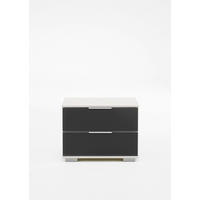 NOĆNI ORMARIĆ bijela   - bijela/siva, Moderno, staklo/drvni materijal (52/40/38cm) - Carryhome