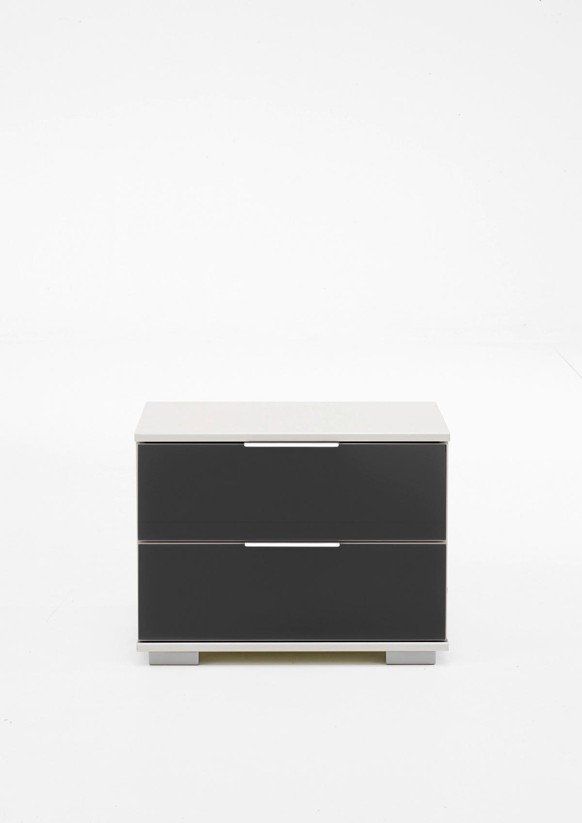 NOĆNI ORMARIĆ bijela   - bijela/siva, Moderno, staklo/drvni materijal (52/40/38cm) - Carryhome