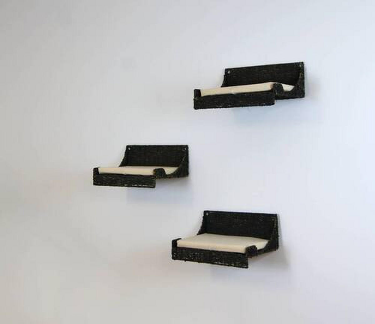 WANDMULDE - Schwarz, Naturmaterialien/Metall (40/25/15cm)