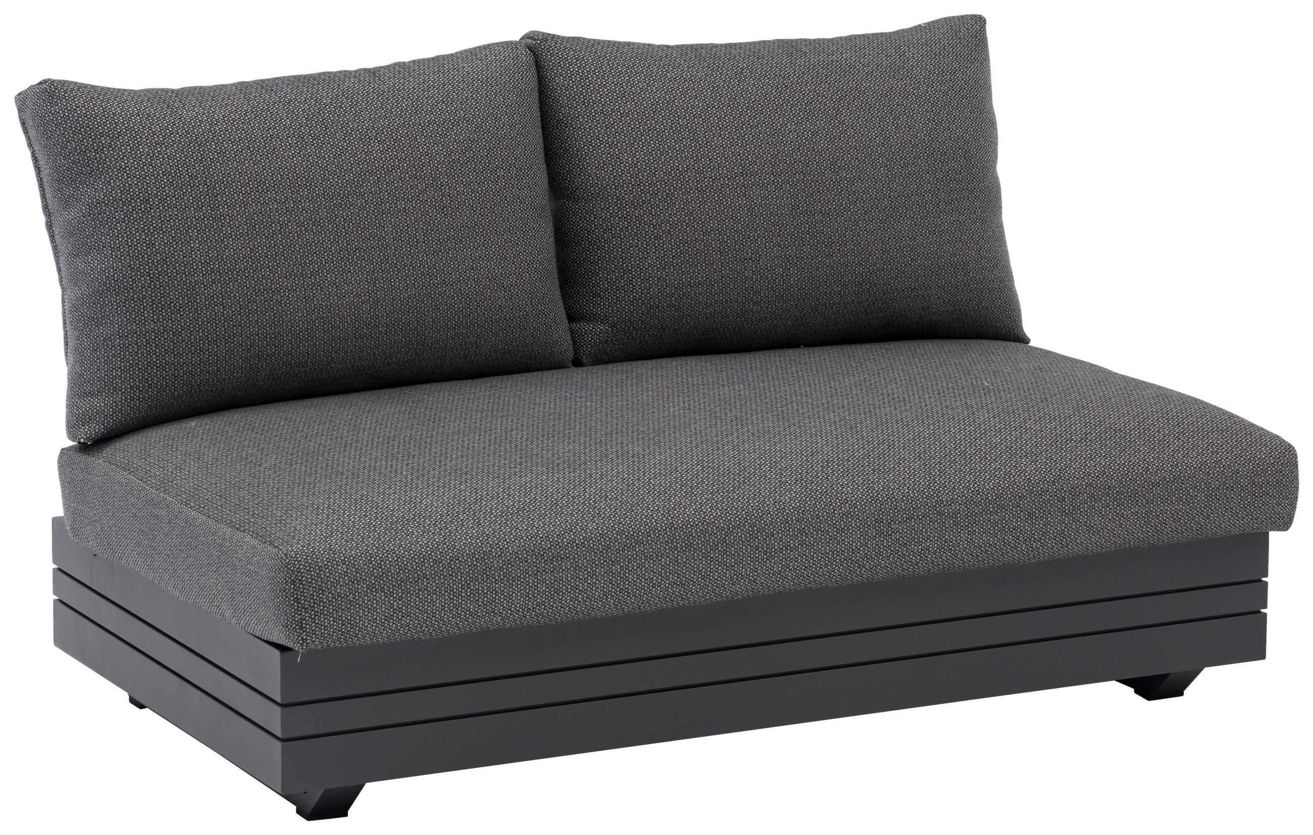 LOUNGESOFA  - Dunkelgrau/Graphitfarben, Design, Textil/Metall (132/76/74/81cm) - Zebra 