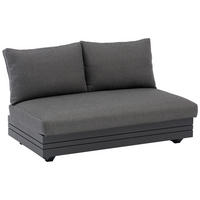 LOUNGESOFA  - Dunkelgrau/Graphitfarben, Design, Textil/Metall (132/76/74/81cm) - Zebra 