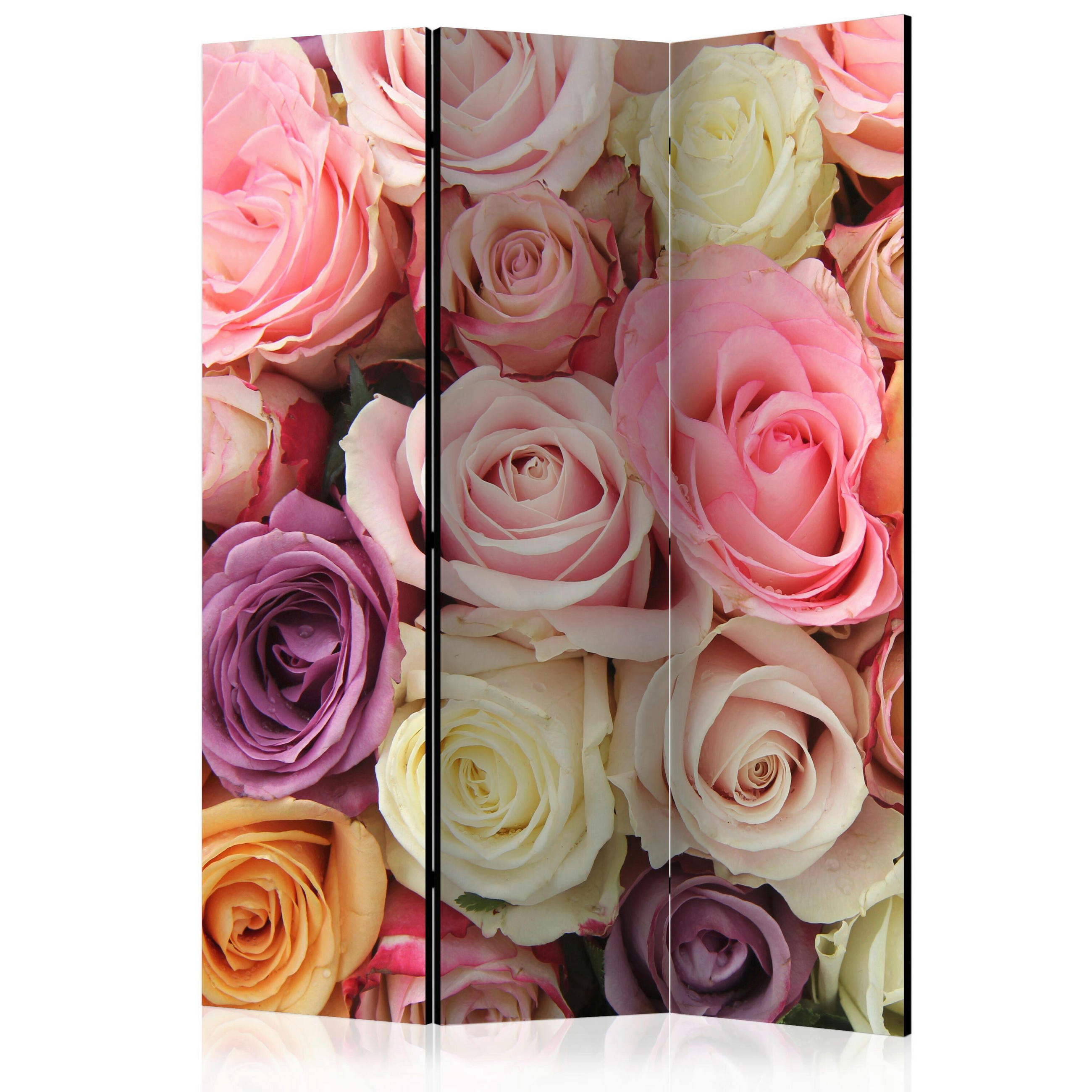 SKÄRMVÄGG  i trä, textil  violett, ljusrosa  - ljusrosa/violett, Basics, trä/textil (135/172/3cm) - artgeist