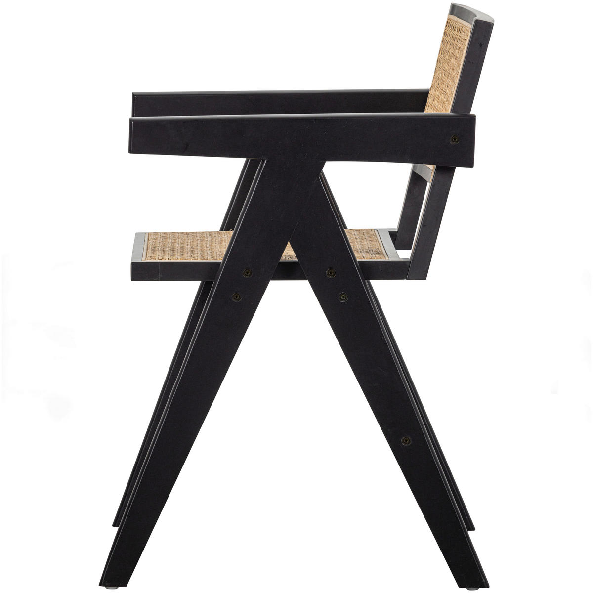 ARMLEHNSTUHL  in  - Schwarz/Naturfarben, Design, Holz (54/80/54cm) - Livetastic