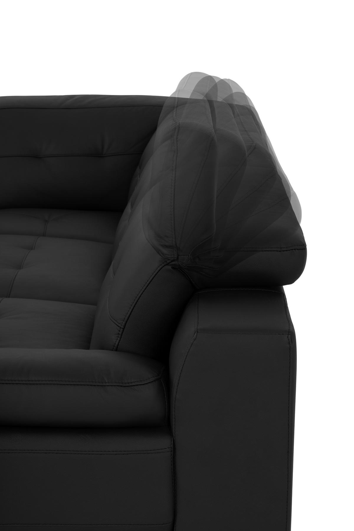 CloseUp von MID.YOU ECKSOFA Schwarz Echtleder.