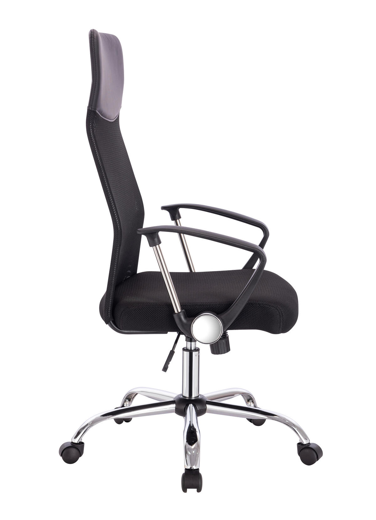OTOČNÁ STOLIČKA, čierna, chrómová - čierna/chrómová, Basics, kov/plast (113-122/70/64cm) - Carryhome