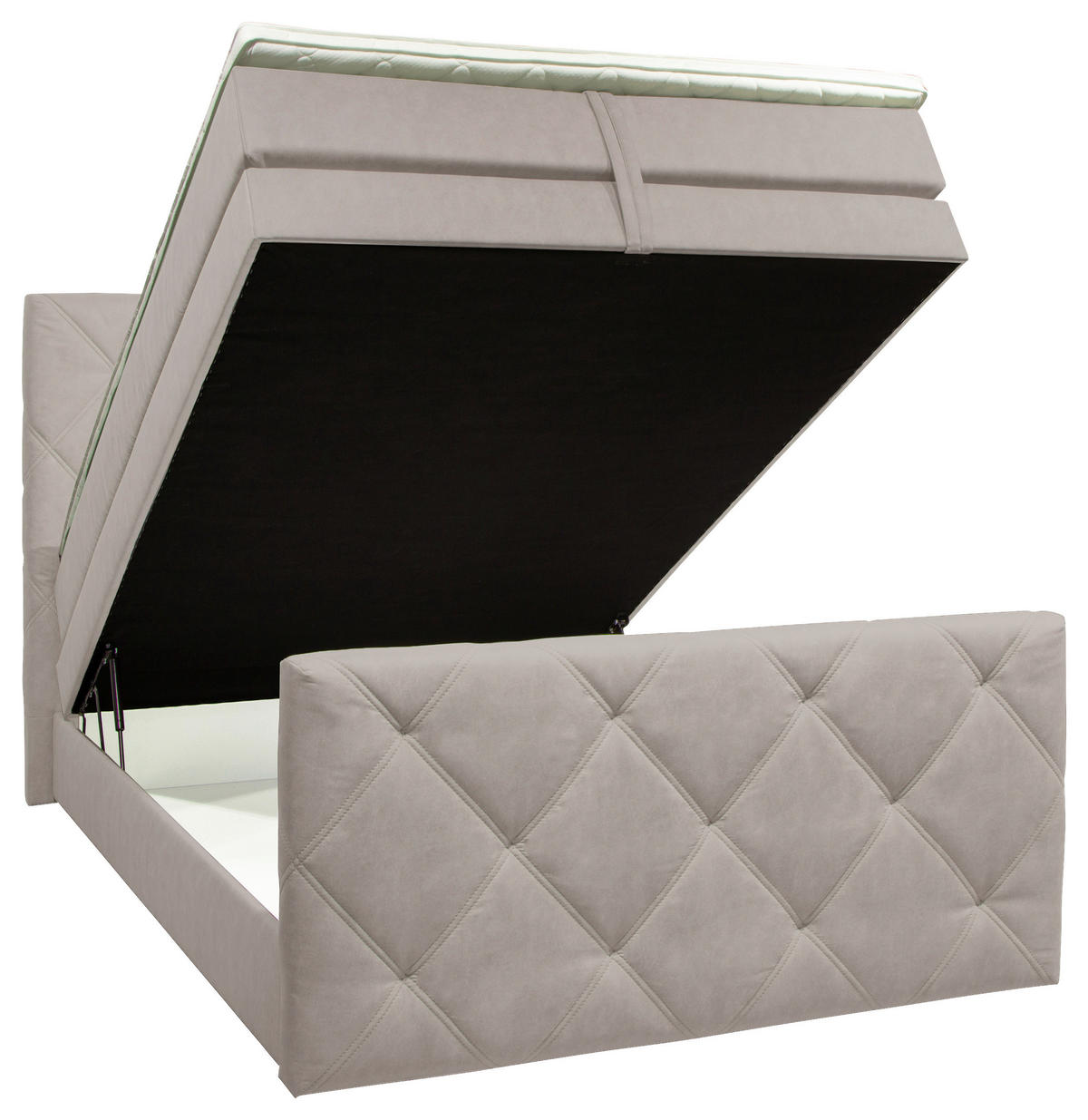 BOXSPRINGBETT 140/200 cm  in Grau  - Schwarz/Grau, Konventionell, Kunststoff/Textil (140/200cm) - Ti'me