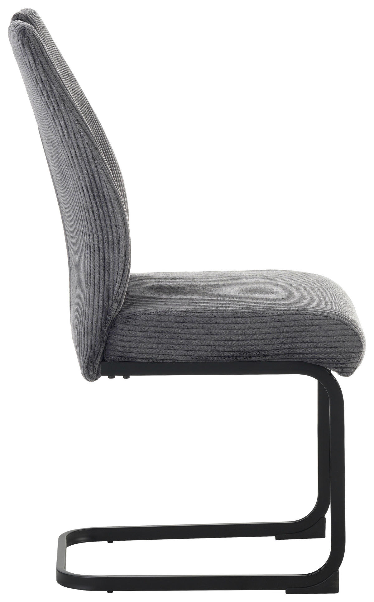 SCHWINGSTUHL  in Eisen Cord  - Anthrazit/Schwarz, Design, Textil/Metall (43/97/57cm) - home24