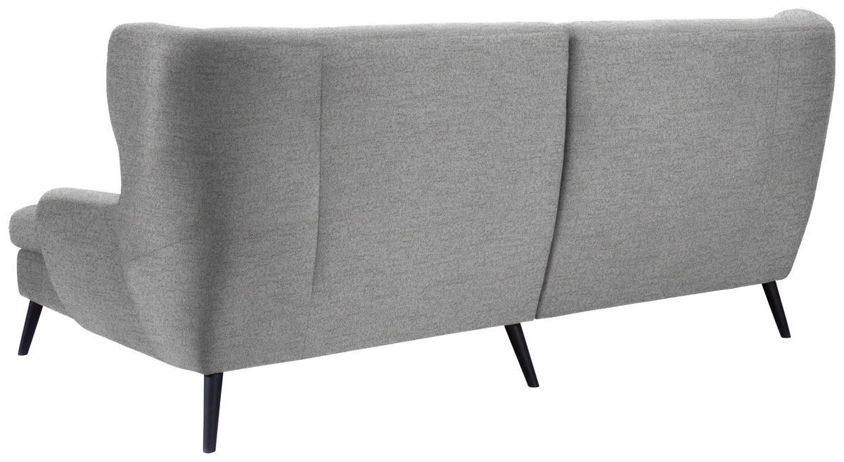ECKSOFA Grau Flachgewebe  - Schwarz/Grau, Design, Holz/Textil (237/165cm) - Stylife