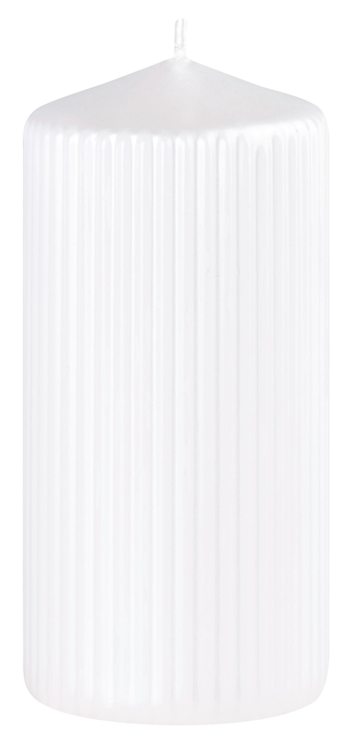 VALCOVÁ SVIEČKA - perleťová, Basics, prírodné materiály (6.5/14/6.5cm)