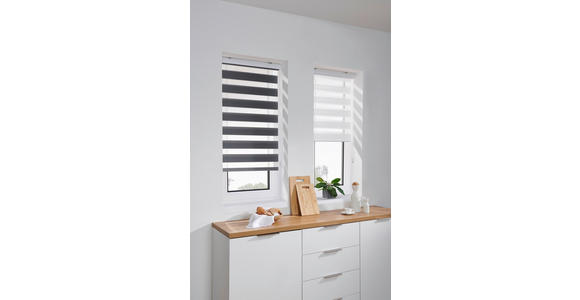 DOPPELROLLO 80/160 cm  - Transparent/Grau, Basics, Textil (80/160cm) - Boxxx