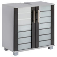 WASCHBECKENUNTERSCHRANK 59,8/62,4/32,6 cm  - Edelstahlfarben/Anthrazit, MODERN, Glas/Holzwerkstoff (59,8/62,4/32,6cm) - MID.YOU
