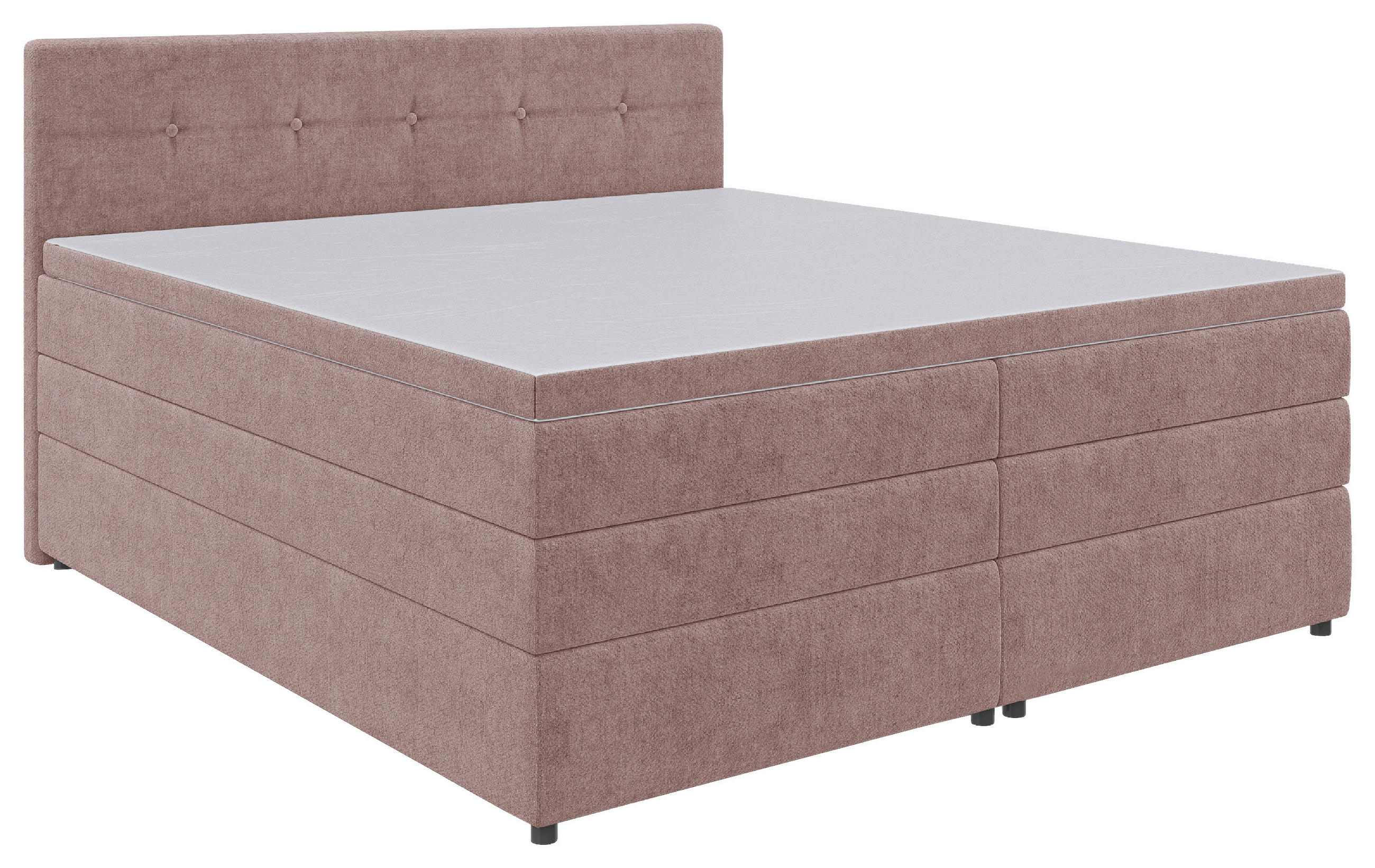 BOXSPRINGBETT 180/200 cm  in Hellrot  - Hellrot/Schwarz, KONVENTIONELL, Kunststoff/Textil (180/200cm) - Carryhome