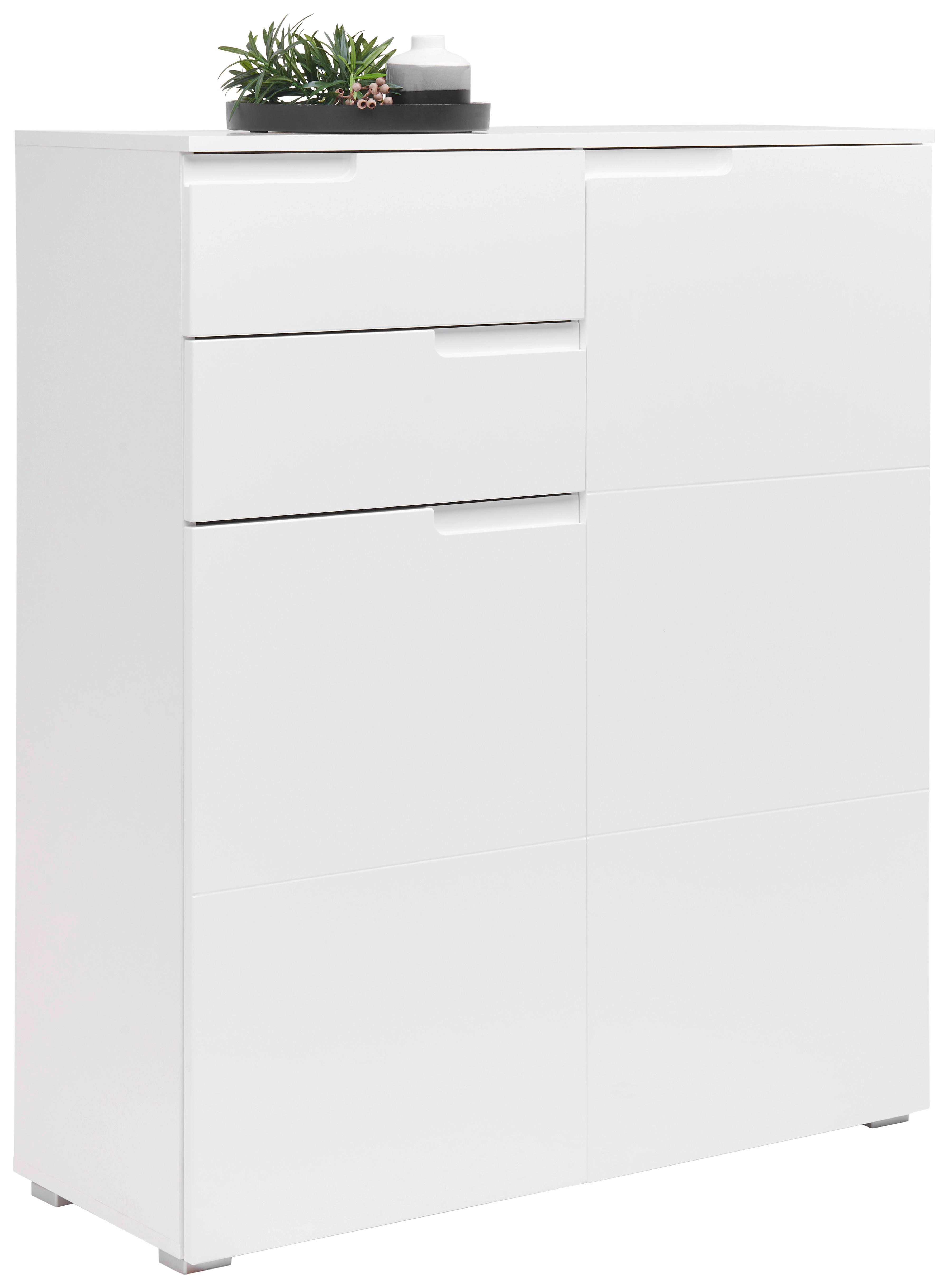 KOMMODE Weiß  - Silberfarben/Weiß, Design, Holzwerkstoff/Kunststoff (100/119/40cm) - Carryhome