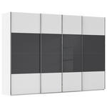 SCHWEBETÜRENSCHRANK  in Schwarz, Weiß  - Chromfarben/Schwarz, KONVENTIONELL, Glas/Holzwerkstoff (316/223/68cm) - Novel