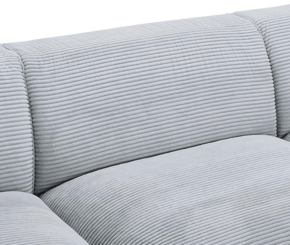 ECKSOFA in Cord Grau  - Schwarz/Grau, Design, Kunststoff/Textil (196/303cm) - Livetastic