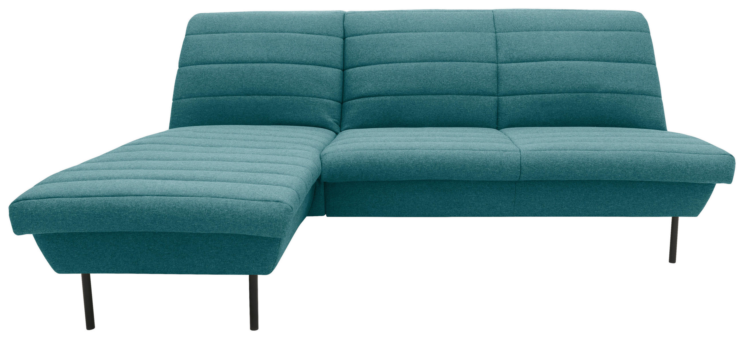 ECKSOFA Looks IX Petrol Webstoff  - Petrol/Schwarz, Design, Textil/Metall (168/214cm) - LOOKS by W.Joop