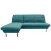 ECKSOFA Looks IX Petrol Webstoff  - Petrol/Schwarz, Design, Textil/Metall (168/214cm) - LOOKS by W.Joop