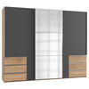 GARDEROB MED SKJUTDÖRRAR 300/236/65 cm 3-dörrar - kromfärg/grafitfärgad, Modern, trämaterial (300/236/65cm) - MID.YOU