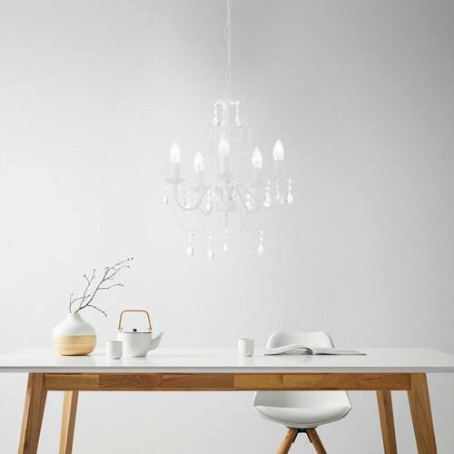 KRONLEUCHTER 44/150 cm    - Weiss, Lifestyle, Kunststoff/Metall (44/150cm) - Globo