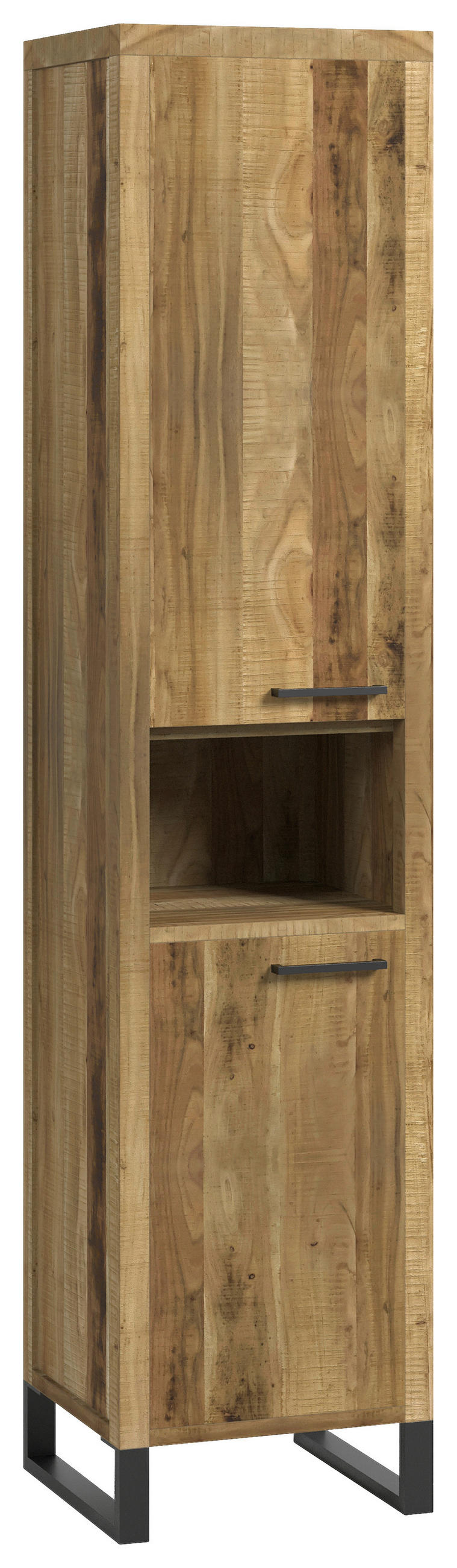 HOCHSCHRANK 43/192/40 cm  - Schwarz/Akaziefarben, Natur, Holz/Metall (43/192/40cm) - Livetastic