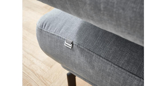 ECKSOFA in Chenille Hellblau 224/305 cm - Schwarz/Hellblau, Design, Textil/Metall (224/305cm) - Dieter Knoll