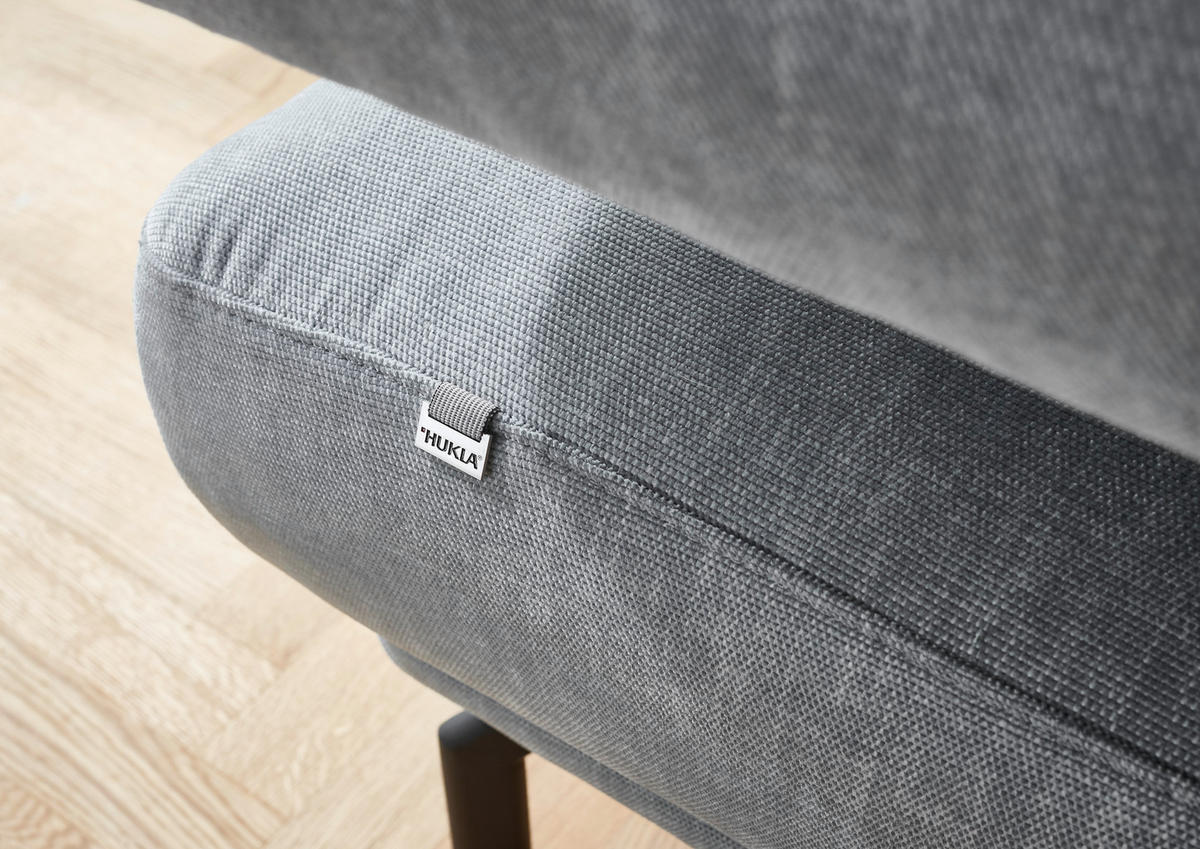ECKSOFA in Chenille Hellblau  - Schwarz/Hellblau, Design, Textil/Metall (224/305cm) - Dieter Knoll