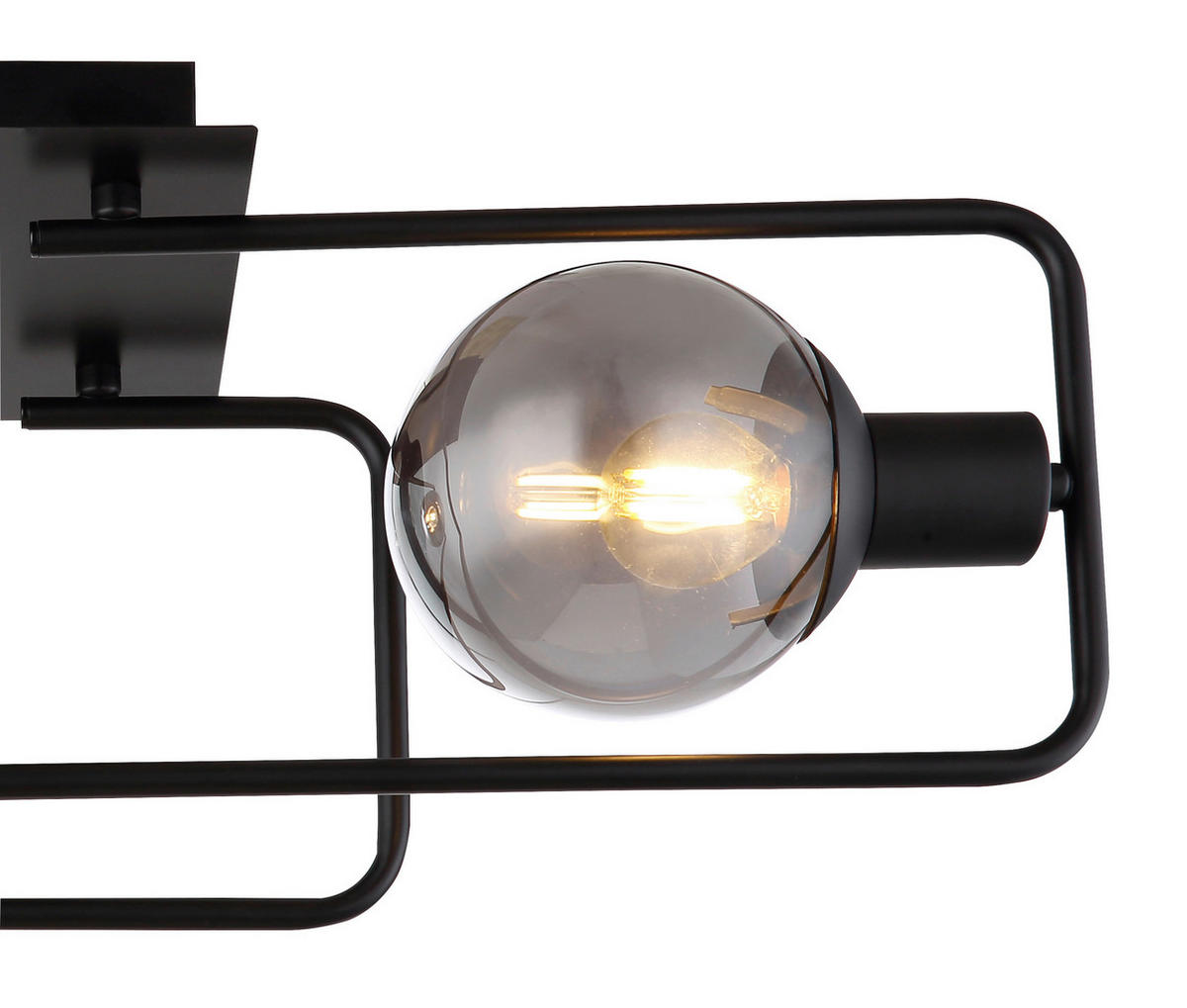 DECKENLEUCHTE    61/23/19 cm  - Schwarz, Design, Glas/Metall (61/23/19cm) - Globo