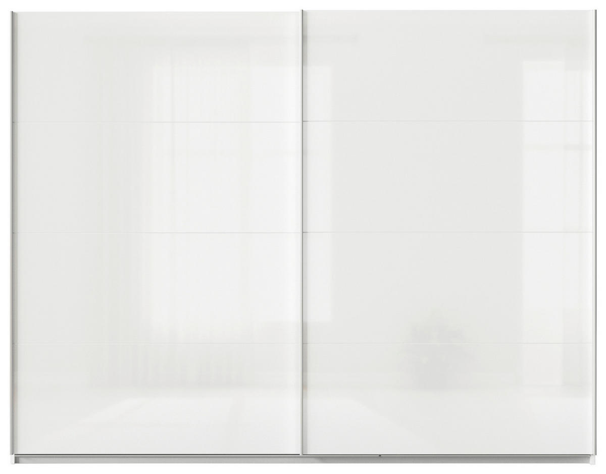 SCHWEBETÜRENSCHRANK  in Weiß  - Alufarben/Weiß, KONVENTIONELL, Holzwerkstoff/Metall (271/210/62cm) - Xora