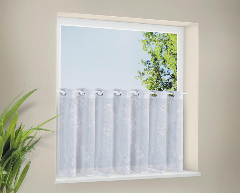 KURZGARDINE   150/50 cm   - Weiß, Natur, Textil (150/50cm)