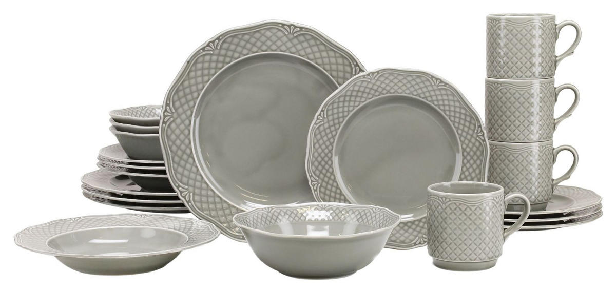 KOMBISERVICE Grau Arianne Grau 20-teilig 4 Personen  - Grau, Basics, Keramik - Creatable
